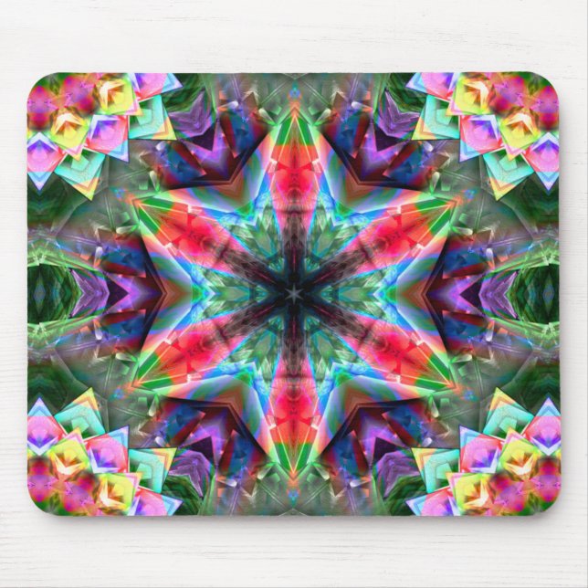 Kaleidoskop-farbiger Stern in virtuell gebürstetem Mousepad (Vorne)