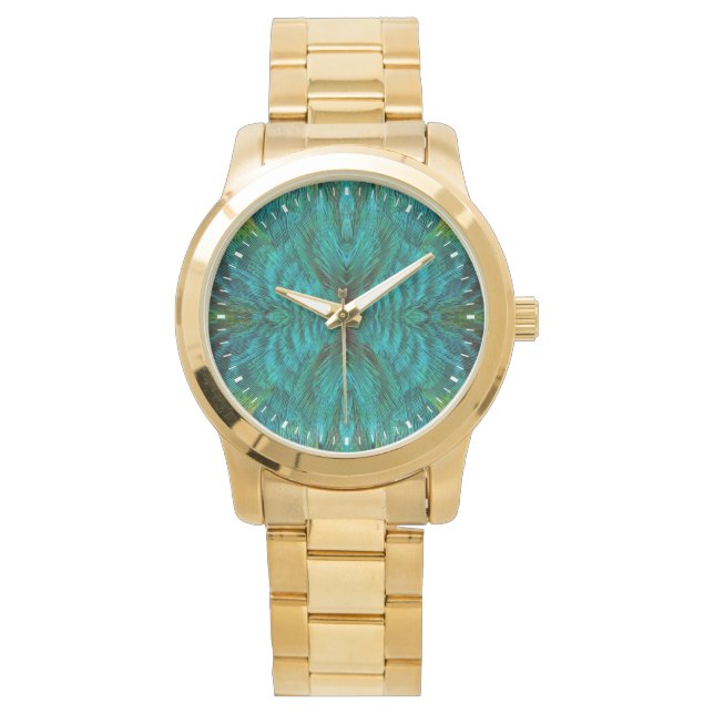 Kaleidoskop-Federdesign Armbanduhr (Vorderseite)
