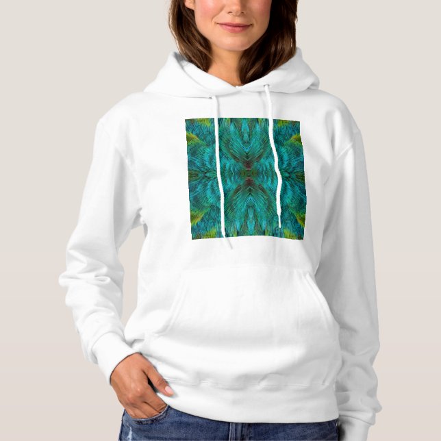 Kaleidoskop-Federdesign Hoodie (Vorderseite)