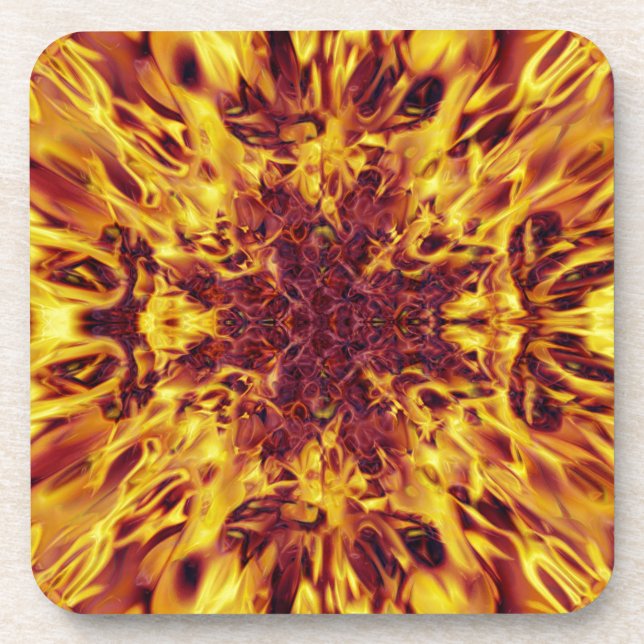 Kaleidoskop-Feuerexplosion Getränkeuntersetzer (Vorderseite)