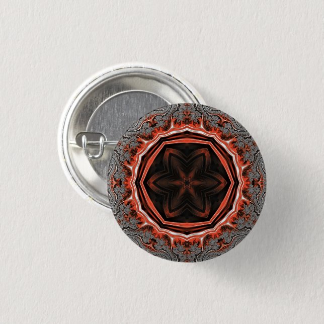Kaleidoskop Flammen Runde Abzeichen Button (Vorne & Hinten)
