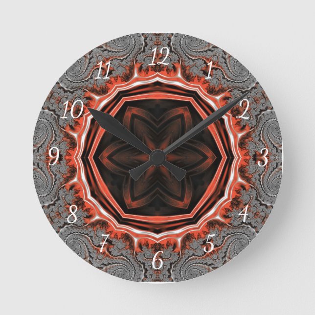Kaleidoskop Flammensäcke Runde Wanduhr (Vorderseite)