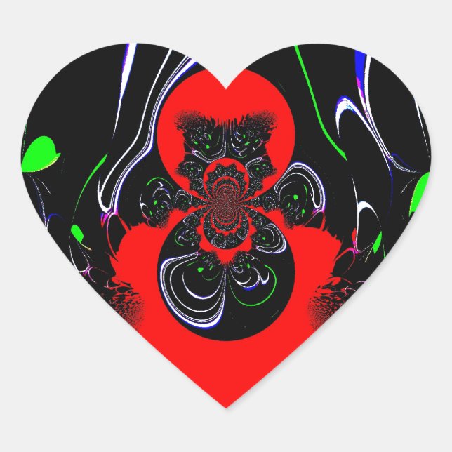 Kaleidoskop Fluid Art Print Herz-Aufkleber (Vorderseite)