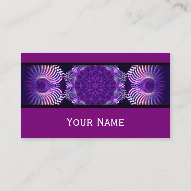 Kaleidoskop Fraktal Blume I + Ihr Text Visitenkarte (Vorderseite)