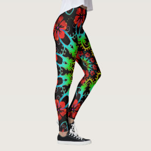 Kaleidoskop Fraktal Hibiskus Blume II Leggings