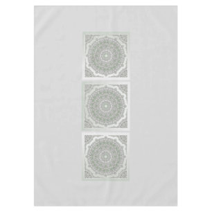 Kaleidoskop Fraktal Mandala - grau-grün Tischdecke