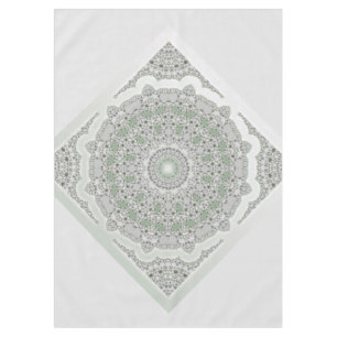 Kaleidoskop Fraktal Mandala - grau-grün Tischdecke
