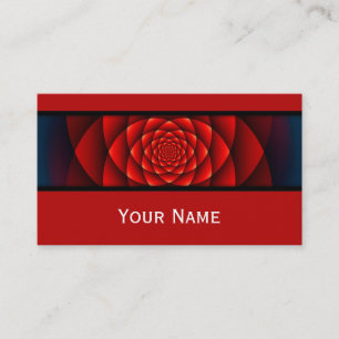 Kaleidoskop-Fraktal - rote Rose + Ihr Text Visitenkarte