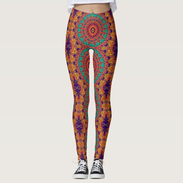 Kaleidoskop-Fraktal - Tattoo II + Ihre Ideen Leggings (Vorderseite)