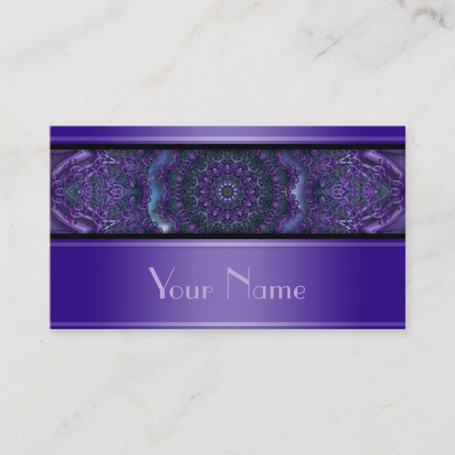 Kaleidoskop-FraktalMandala V + Ihr Text Visitenkarte (Vorderseite)