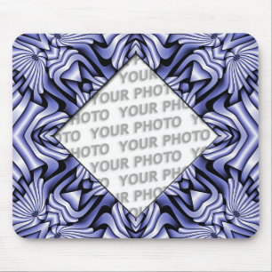 Kaleidoskop frameART - blau + Ihr Foto & Text Mousepad