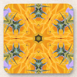 Kaleidoskop Gelbe Sonnenblumenblätter Getränkeuntersetzer