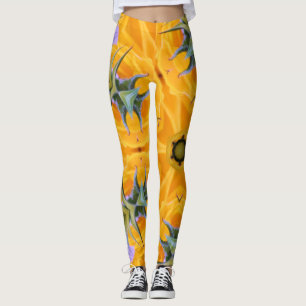 Kaleidoskop Gelbe Sonnenblumenblätter Leggings