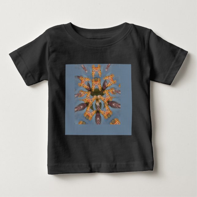 Kaleidoskop Giraffe Mandala: Abstrakte Safari Art Baby T-shirt (Vorderseite)