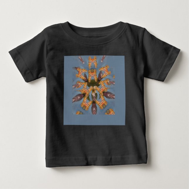 Kaleidoskop Giraffe Mandala: Abstrakte Safari Art Baby T-shirt (Vorderseite)