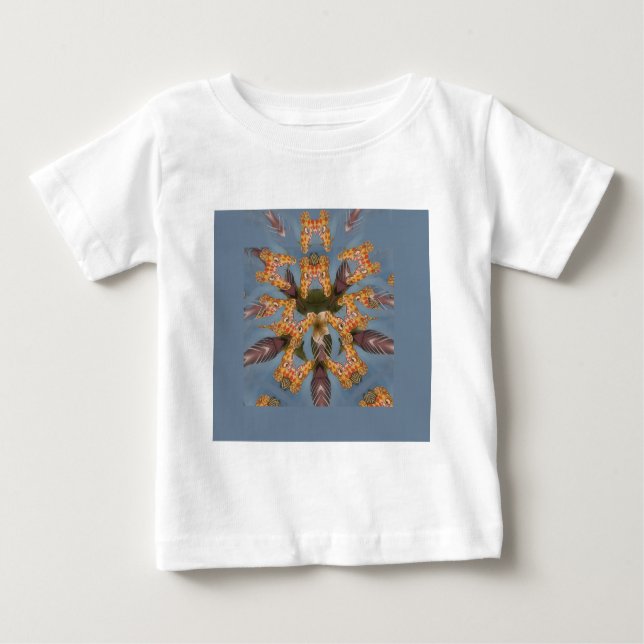 Kaleidoskop Giraffe Mandala: Abstrakte Safari Art Baby T-shirt (Vorderseite)