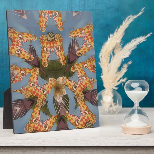 Kaleidoskop Giraffe Mandala: Abstrakte Safari Art Fotoplatte (Seite)