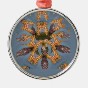 Kaleidoskop Giraffe Mandala: Abstrakte Safari Art Ornament Aus Metall