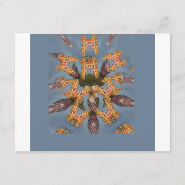 Kaleidoskop Giraffe Mandala: Abstrakte Safari Art Postkarte (Vorderseite)