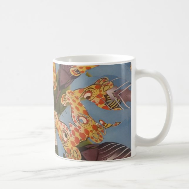 Kaleidoskop Giraffe Mandala: Abstrakte Safari Art Tasse (Rechts)
