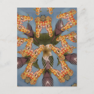 Kaleidoskop-Giraffen-Mandala: Abstrakte Safari-Kun Postkarte