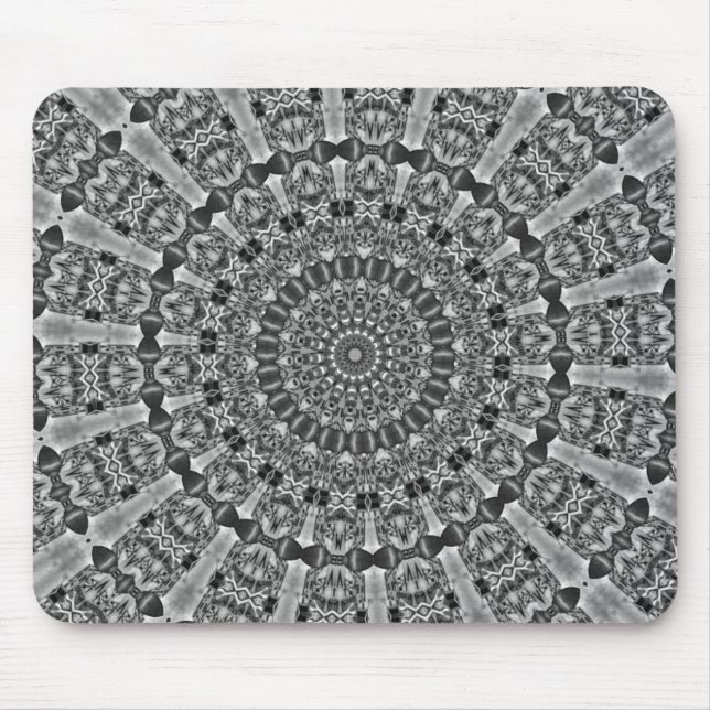 Kaleidoskop grau Star Mousepad (Vorne)