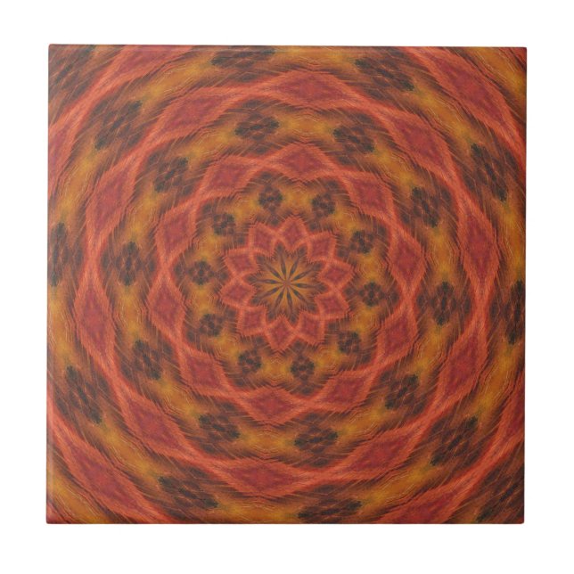 Kaleidoskop Herbstfarben Fliese (Vorderseite)