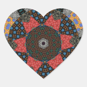 Kaleidoskop Herz-Aufkleber