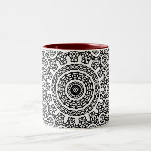 Kaleidoskop-Hibiskus-Tasse Zweifarbige Tasse