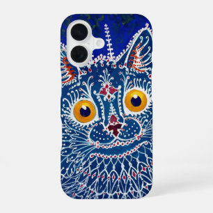 Kaleidoskop-Katze blau iPhone 16 Hülle