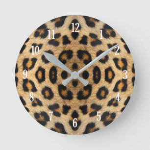 Kaleidoskop Leopard Fur Muster Runde Wanduhr