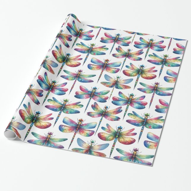 Kaleidoskop-Libellen Geschenkpapier (Ungerollt)