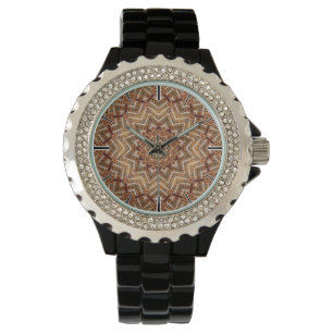 Kaleidoskop Light Brown Star Armbanduhr