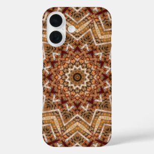 Kaleidoskop Light Brown Star iPhone 16 Hülle