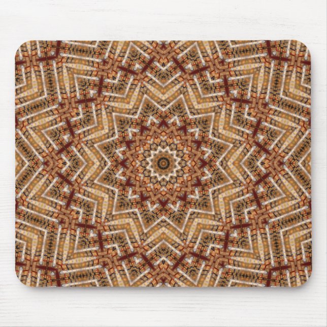 Kaleidoskop Light Brown Star Mousepad (Vorne)