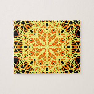 Kaleidoskop Mandala Art Energy Blumen Yellow Puzzle