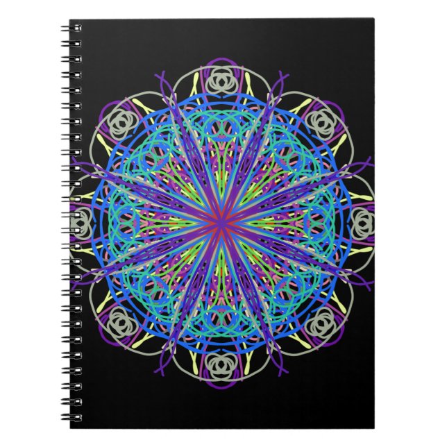 Kaleidoskop Mandala Art Joyful Colors Notizblock (Vorderseite)