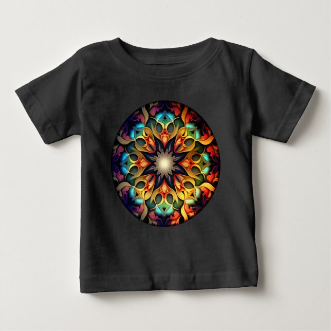 Kaleidoskop Mandala Blume Design-23091 Baby T-shirt (Vorderseite)