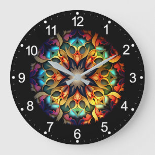 Kaleidoskop Mandala Blume Design-23091 Große Wanduhr