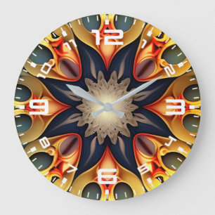 Kaleidoskop Mandala Blume Design-23091 Große Wanduhr
