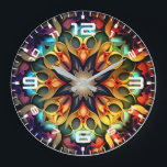 Kaleidoskop Mandala Blume Design-23091 Große Wanduhr<br><div class="desc">Kaleidoskop Mandala Blume Design-23091</div>