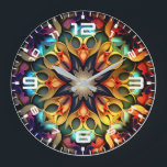Kaleidoskop Mandala Blume Design-23091 Große Wanduhr<br><div class="desc">Kaleidoskop Mandala Blume Design-23091</div>