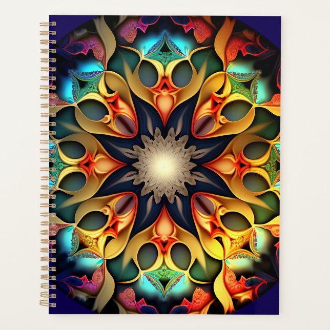 Kaleidoskop Mandala Blume Design-23091 Planer (Vorderseite)