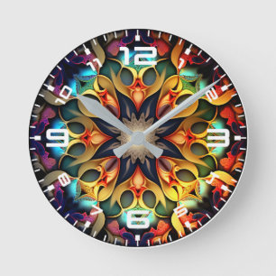 Kaleidoskop Mandala Blume Design-23091 Runde Wanduhr