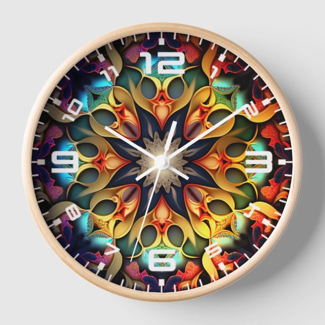 Kaleidoskop Mandala Blume Design-23091 Uhr (Vorderseite)