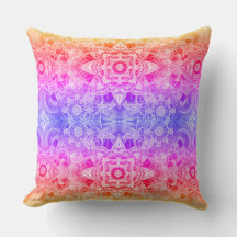 Kaleidoskop-Mandala in Blau, Gelb und Pink