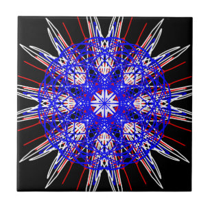 Kaleidoskop mandala kunst schwarz-weiß fliese