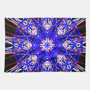 Kaleidoskop mandala kunst schwarz-weiß geschirrtuch