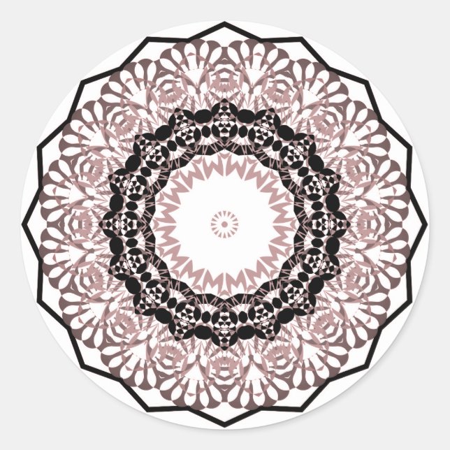 Kaleidoskop, Mandala Runder Aufkleber (Vorderseite)