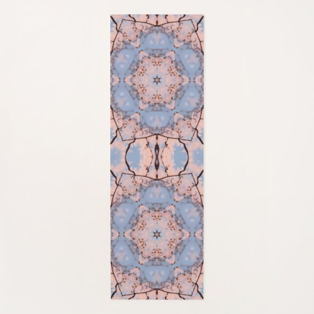Kaleidoskop Morning Blue & Frost Pink Yogamatte (Vorderseite)